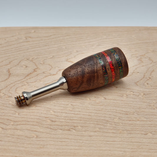 Figured Claro Walnut with Opals - Wireless Handle