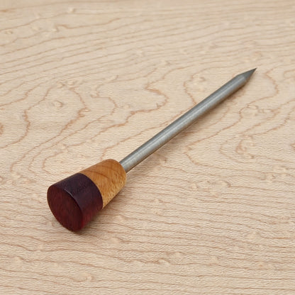 Small Bird's Eye Maple and Purpleheart with Titanium - Poker / Stir Tool / Dabber