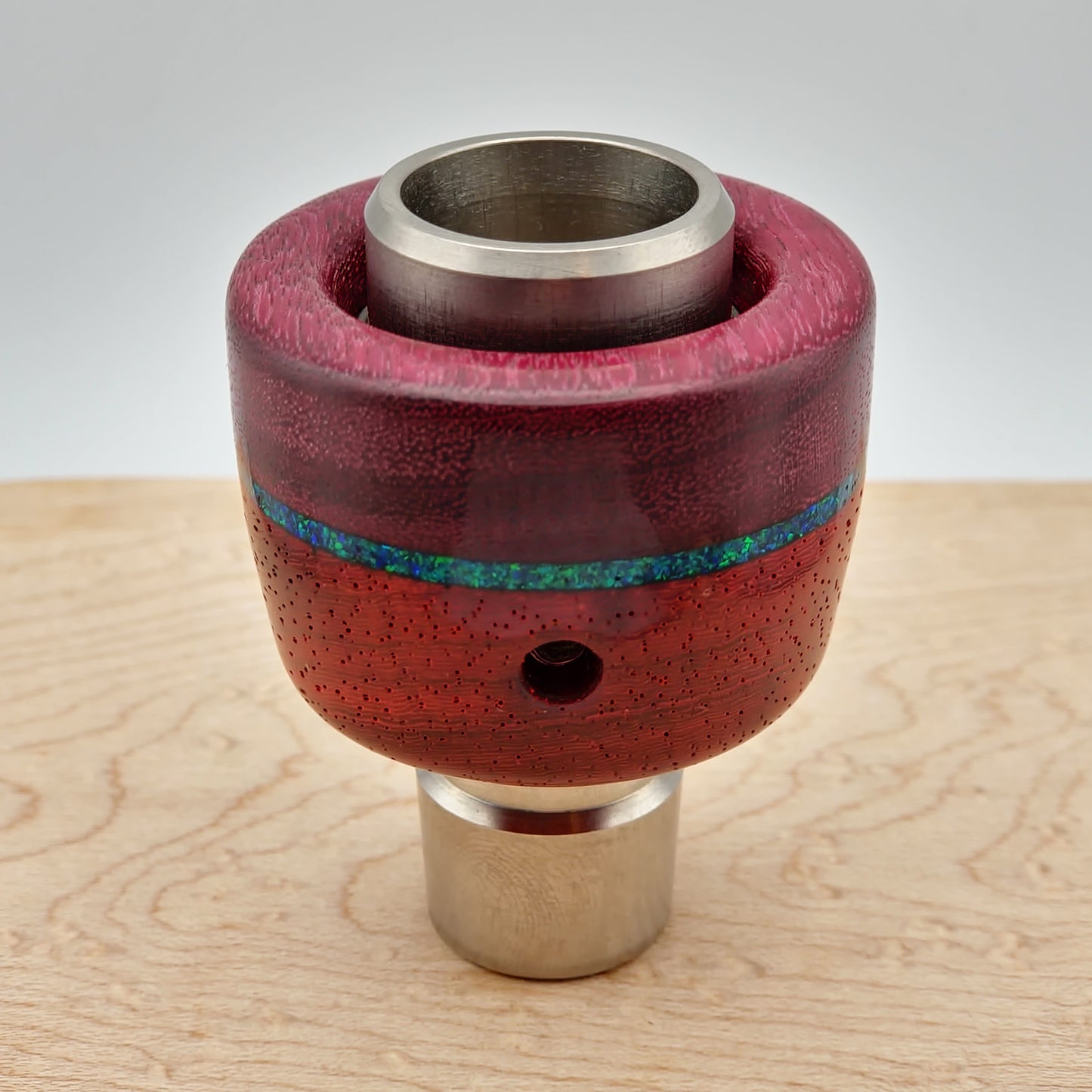 Padauk and Purpleheart with Opals - Shovelhead Sleeve