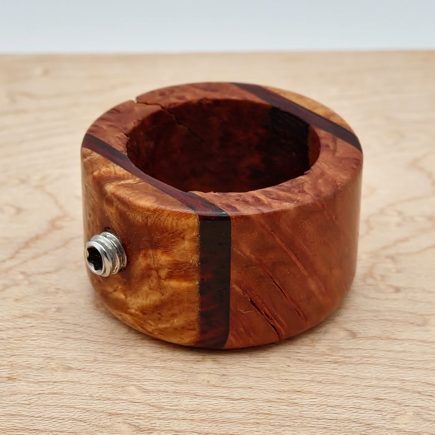 Red Mallee Burl and Stabilized Maple Burl with Cocobolo - TKO Infinity Sleeve