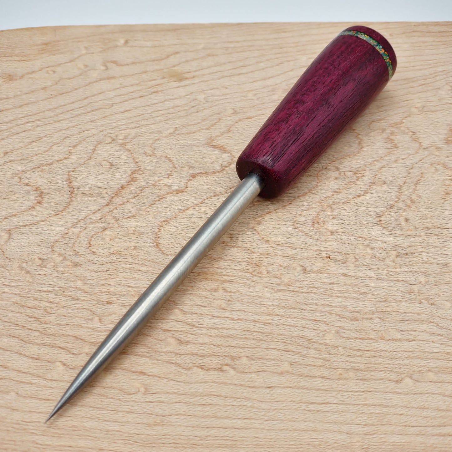 Large Purpleheart and Opal Inlay with Titanium - Poker / Stir Tool / Dabber